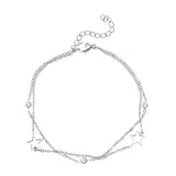 רוני קהאן צמיד שייני סטאר כסף כוכבים חלולים בשילוב זרקונים