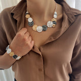 צמיד לורליי אפור-לבן-זהוב