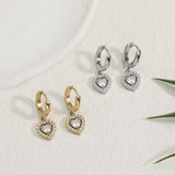 עגילי חישוק לב דיימון