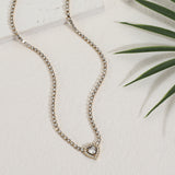 סט שרשרת, צמיד טניס ועגילי חישוק לב דיימון