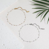 צמיד רגל מאלי לבן פנינה