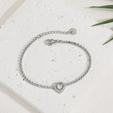 סט שרשרת, צמיד טניס ועגילי חישוק לב דיימון