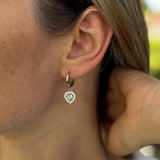 סט שרשרת, צמיד טניס ועגילי חישוק לב דיימון