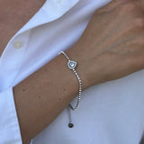 סט שרשרת, צמיד טניס ועגילי חישוק לב דיימון