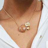 סט שרשרת ועגילי לוריאל גולד