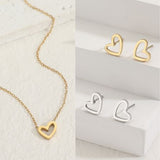 סט שרשרת ועגילי ניו הולו לב