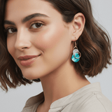 עגילי סטארק טורקיז גולד