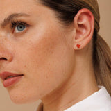 עגילי זרקון אדום