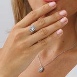 טבעת מלבן דיימון