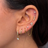 עגיל ל-2 חורים ניו גלורי זרקון