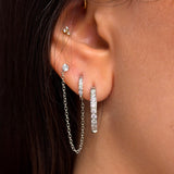 עגיל ל-2 חורים חישוק בלינגי זרקון