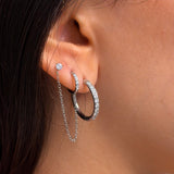 עגיל ל-2 חורים חישוק בלינגי זרקון