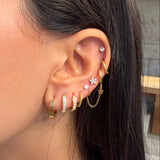 עגיל ל-2 חורים חישוק כוכב זרקון