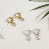 עגילי חישוק טיפה בלינג