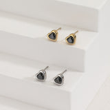 סט שרשרת, צמיד, טבעת ועגילי טייני לב בלינג שחור