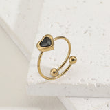 טבעת טייני לב בלינג שחור