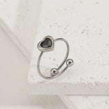 טבעת טייני לב בלינג שחור