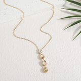 סט שרשרת ועגילי לונג קאי שמפיין