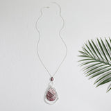 סט שרשרת ארוכה ועגילי קרלי פרפל