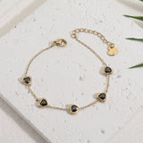 צמיד טייני לב בלינג שחור