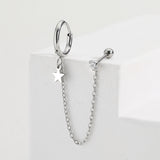 עגיל ל-2 חורים חישוק כוכב זרקון