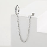 עגיל ל-2 חורים חישוק בלינגי זרקון