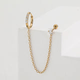 עגיל ל-2 חורים חישוק בלינגי זרקון