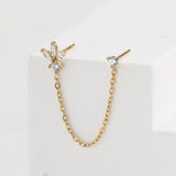 עגיל ל-2 חורים ניו גלורי זרקון