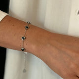 צמיד טייני לב בלינג שחור