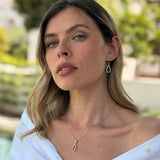סט שרשרת ועגילי יסמין טיפה