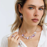 סט שרשרת ועגילי טוליז פרפל