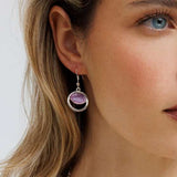 סט שרשרת ועגילי טוליז פרפל