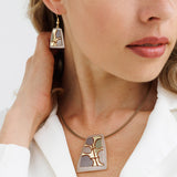 סט שרשרת ועגילי רוזי גולד