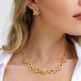 סט שרשרת ועגילי דוריס גולד