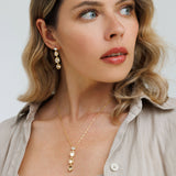 סט שרשרת ועגילי לונג קאי שמפיין