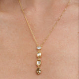 סט שרשרת ועגילי לונג קאי שמפיין