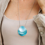 סט שרשרת ארוכה, עגילי וטבעת דונטל טורקיז