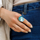 ⁨טבעת דונטל טורקיז