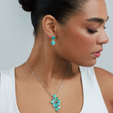 סט שרשרת ועגילי ליאן טורקיז