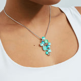 סט שרשרת ועגילי ליאן טורקיז