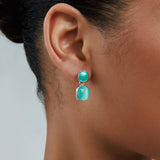 סט שרשרת ועגילי ליאן טורקיז