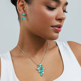 סט שרשרת ועגילי ליאן טורקיז