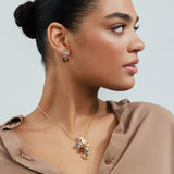 סט שרשרת ועגילי ליאן גולד