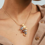 סט שרשרת ועגילי ליאן גולד