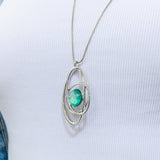 סט שרשרת ארוכה ועגילי אלודי טורקיז