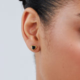 עגילי טייני לב בלינג שחור