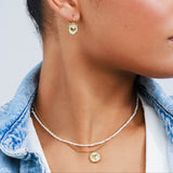 סט שרשרת ועגילי ניו שייל לב