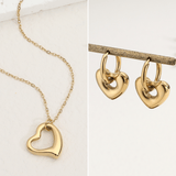 סט שרשרת ועגילי חישוק אנדי לב