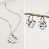 סט שרשרת ועגילי חישוק אנדי לב