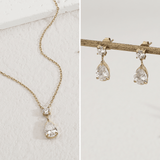 סט שרשרת ועגילי טיפה היילי